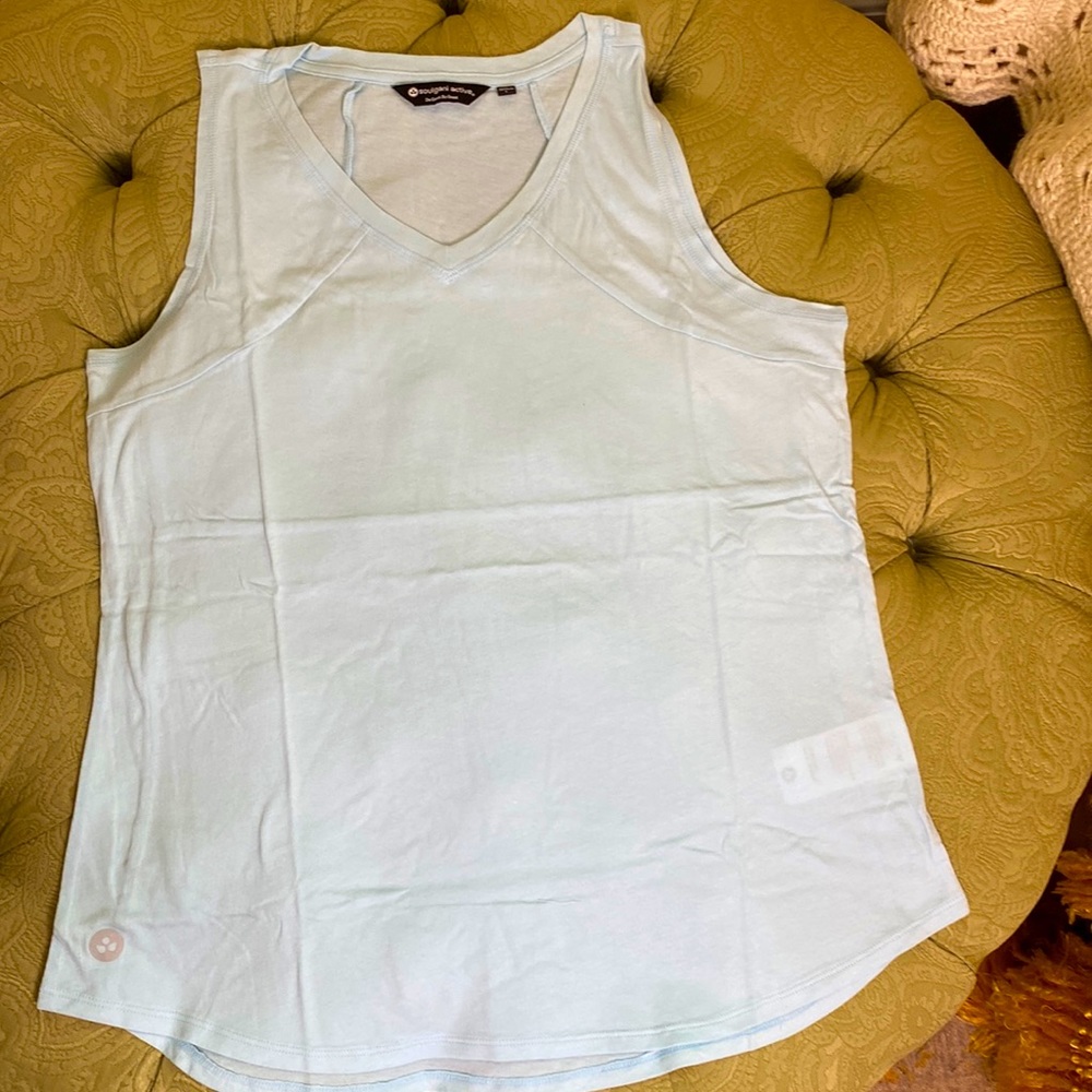 Soulgani Active Top Size Large Color: Baby Blue 60% Cotton 40% Bamboo NWT